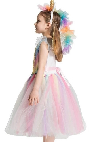 Imagen 5 de 9 de Disfraz De Unicornio Infantil 3 A 9 Años Halloween Ltf Shop