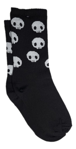3 Pares De Calcetas Mota Con Lineas Calaveritas Lineas B Y N