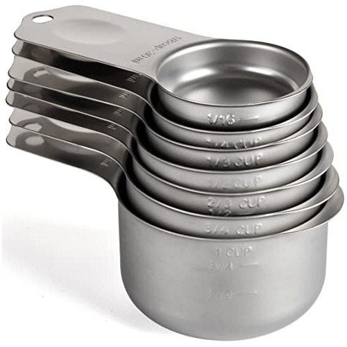 Stainless Steel Measuring Cups Set Of 7 Stackable Heavy...