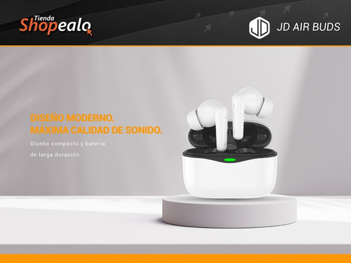 Imagen 3 de 8 de Auricular Inalambrico In Ear Bluetooth Jd Air Buds Blanco -*