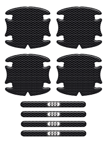 Adesivos Protetor Maçaneta Carbono Preto Resinado Audi