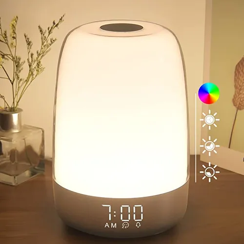 Reloj Despertador Con Lampara Luz Led De Amanecer Y Alarma