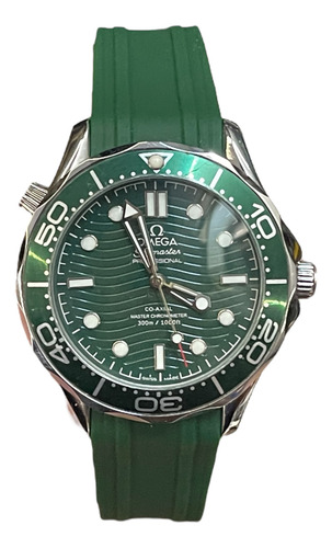 Reloj Omeg.a Seamaste.r 40mm Automático Correa De Caucho Verde Verde Verde (Usado)