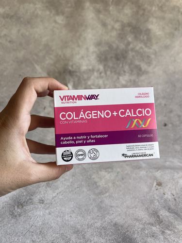 Colageno + Calcio Cabello Piel Uñas 60 Cápsulas Vitamin Way Sabor Sin sabor