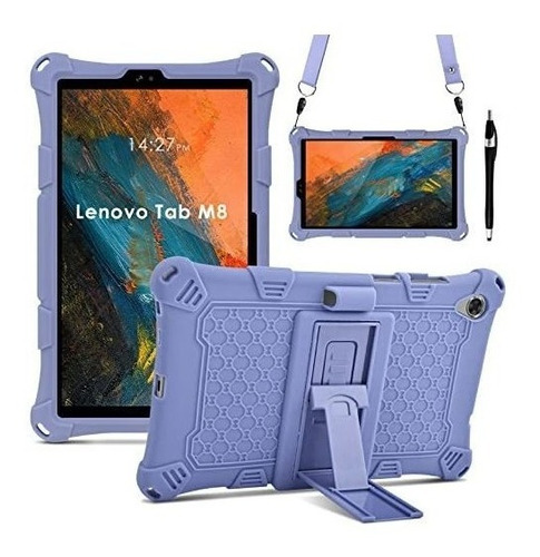 Funda Para Lenovo Tab M8 Fhd 8705f/8505f Correa+lapiz Violet