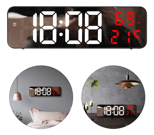 Relógio Digital Parede Mesa Temperatura Humidade Despertador