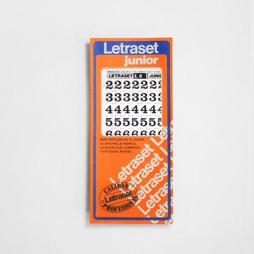 Letraset Junior L8 Números Transferibles 8mm