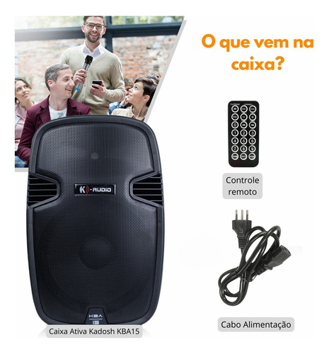 Caixa Ativa K-audio 15 Kadosh Kba15 Bluetooth Usb 350w Rms