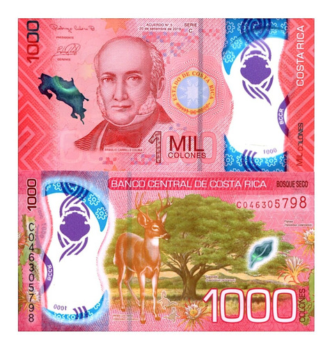 Billete De Costa Rica De 1,000 Colones Polímero Emitido 2011