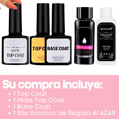 Kit Base Coat+top Coat+top Matte Para Esmalte Semipermanente