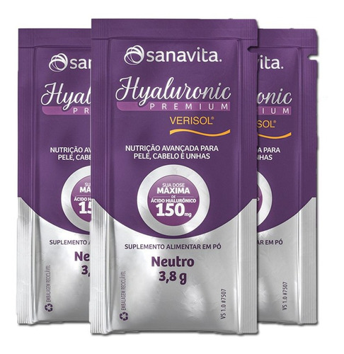 Kit 3 Hyaluronic + Verisol Sanavita Neutro