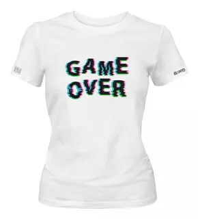 Camiseta Estampada Game Over Video Juego Gamer Inp Mujer Idk