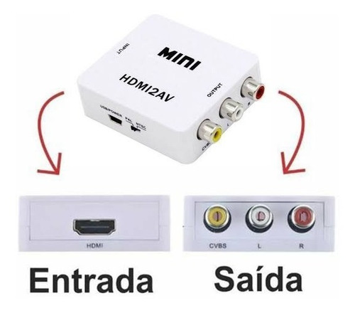 10 Conversor Hdmi Para Rca Av Atacado