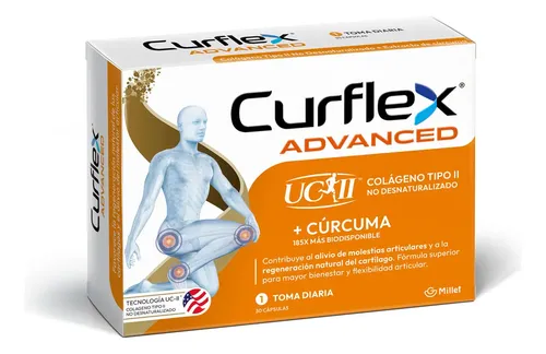 Colágeno Curflex Cúrcuma en cápsula Sin sabor de 30 un