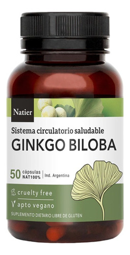 Ginkgo Biloba Sistema Circulatorio Natier 50 Capsulas 
