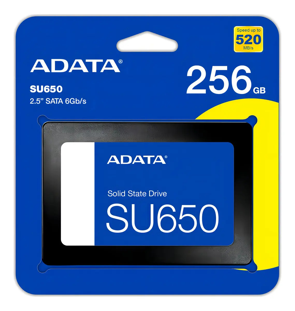 Unidade de estado sólida Adata Su650 256gb Sata 520/450 Mbps 3dn e 2.5 SSD