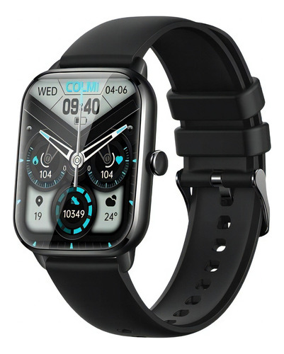 Reloj Smartwach Colmi C61, pantalla de llamadas/mensajes 1.9, color negro, correa, color negro