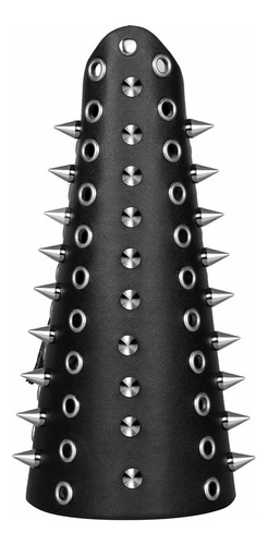 2 Piezas Punk Ancho Cuero Remache Brazo Brazaletes