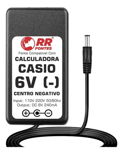 Fonte 6v Para Calculadora Casio Hr-200 Hr-170 Ad-a60024 Plus | sem juros