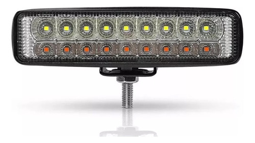 Luz Faro Barra Foco Neblinero 18 Led Blanco Ambar Auto 4x4