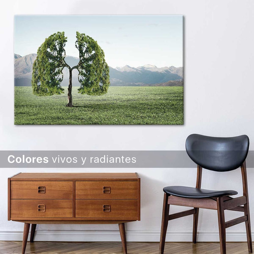 Cuadro Canvas Arbol De Pulmones Medicina Doctores 90x60