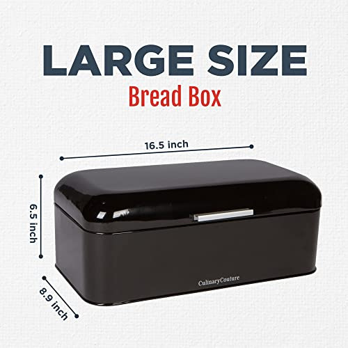 Caja De Pan Negra Extra Grande Culinary Couture Para Cocina