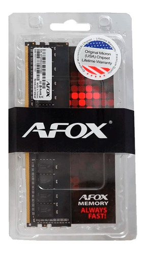 Imagem 1 de 2 de Memória Ram Para Pc 4gb Ddr4 2666mhz Afox Afld44fk1p