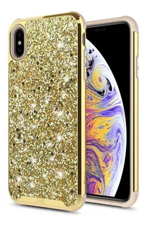 . Funda Zizo Diamond Para iPhone XS Max Brillos Dorada