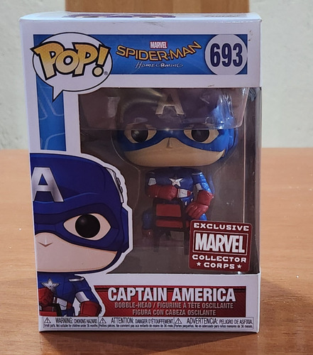 Funko Pop Captain America 693 Exclusivo Collector Corps (Usado)