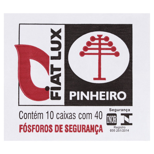 Fósforo de Segurança Fiat Lux Pinheiro 10 Unidades