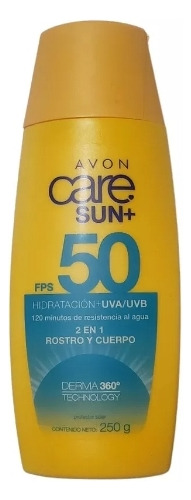 Avon Care Sun Protector Solar Fps 50 Cuerpo Y Rostro 250g