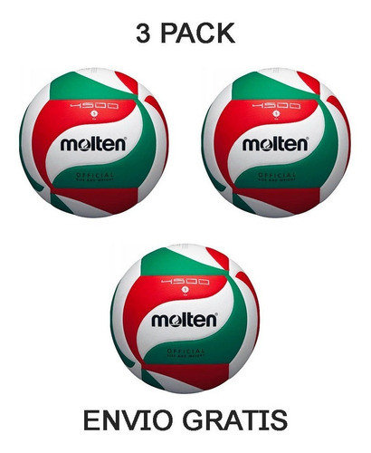 Balon Voleibol Molten V5m4500 Pu Laminado Tricolor N.5 3pzas