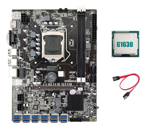 Placa Base B75 Eth Mining, Adaptador 12 Pcie A Usb+cpu G1630