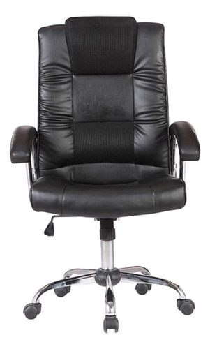 Asiento De Oficina Negro Simil Cuero D-428-1