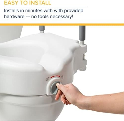 Drive Medical Rtlra Asiento Elevado Para Inodoro 2 En 1 Con