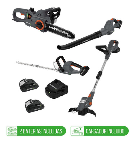 Kit Jardin Hogar Inalambrico 18v 2bat Gladiator