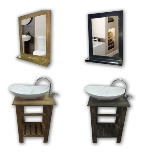 Combo Set Completo Bacha Ovalada Griferia 55cm Vanitory Baño