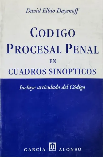 Código Procesal Penal En Cuadros Sinópticos - David Elbio D. (Usado)