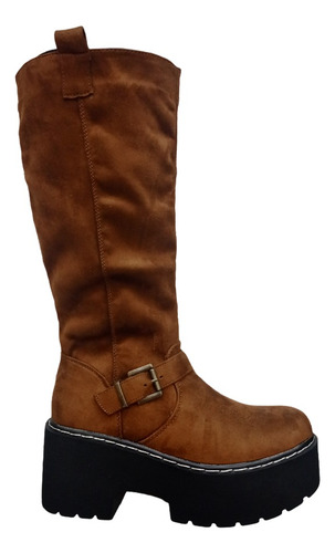 Bota Para Dama Con Plataforma Estilo Bucanera Con Hebilla