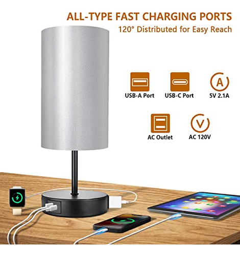Lámpara De Mesa Hibay 3 Vías Regulable Con Control Táctil, L