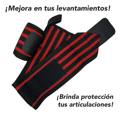 Par Muñequeras Elastica Para Crossfit Gym Powerlifting Pesas