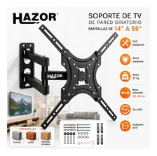 Hazor 14-55 Pulgadas Base Soportes De Pantalla Pared Tv Soporta Hasta 22kg Compatible Con Cualquier Modelo, Inclinable, Ajustable, Se Adapta A Cualquier Pared Television Color Negro