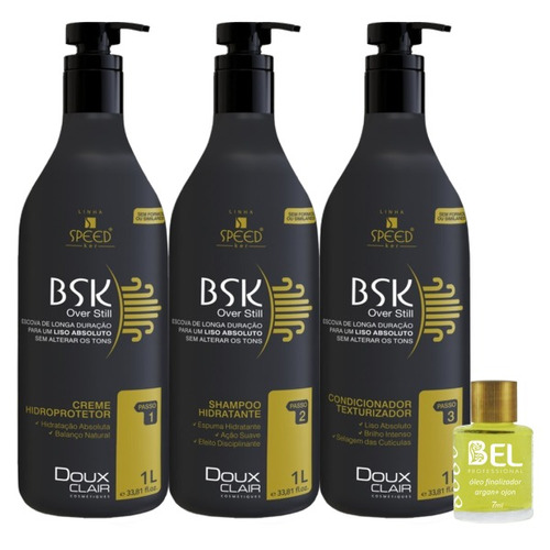 Doux Clair Progressiva Bsk 3x1 Litro + Óleo Finalizador Bel