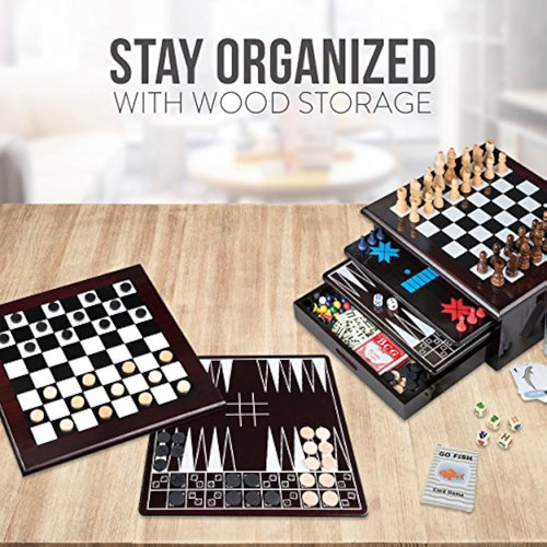 Juegos De Mesa 15 en 1 Tablero Con Detalles En Madera