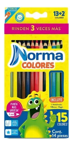 15 Lapices Colores Norma Grueso