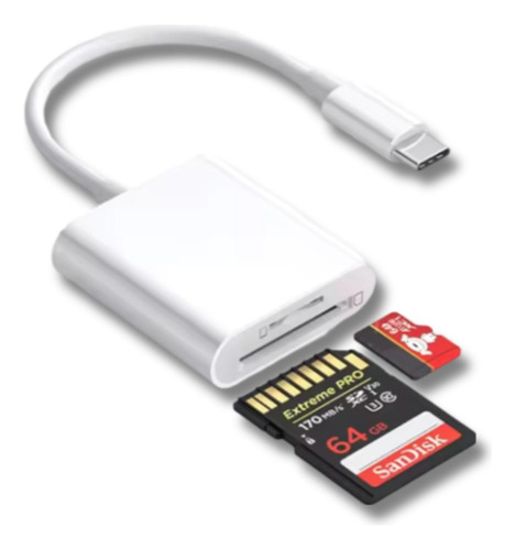 Adaptador Lector Tarjeta Memoria Microsd Sd Dual Tipo C