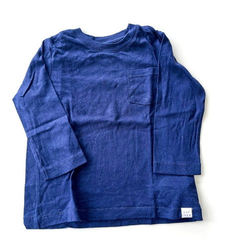 Remera Basica Manga Larga Gap Azul Talle 18-24 Meses 