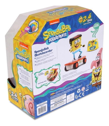 Vehículo R/c Nickelodeon Spongebob Skateboarder Nkok 49mhz Amarillo Bob Esponja (Usado)