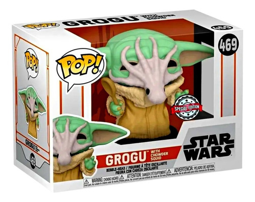 Boneco Funko Pop! Grogu #469 con sopa de calamar - Star Wars