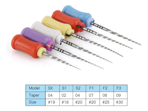 Kit Limas Endodônticas Niti Super Files Azdent 25mm 6 Pçs